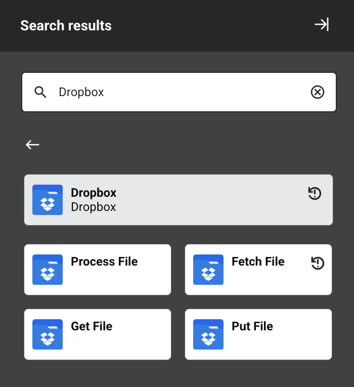 Dropbox icons with "deprecated" badges